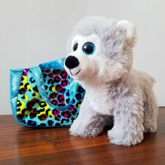 Homerbest Other - 🎀 $5 or 4 for $10 - Plush Siberian Husky Puppy with Carrying Purse, EUC